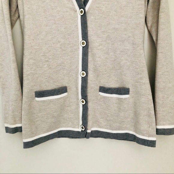 Banana Republic Neutral Color Block V-Neck Cardi - Picture 3 of 5